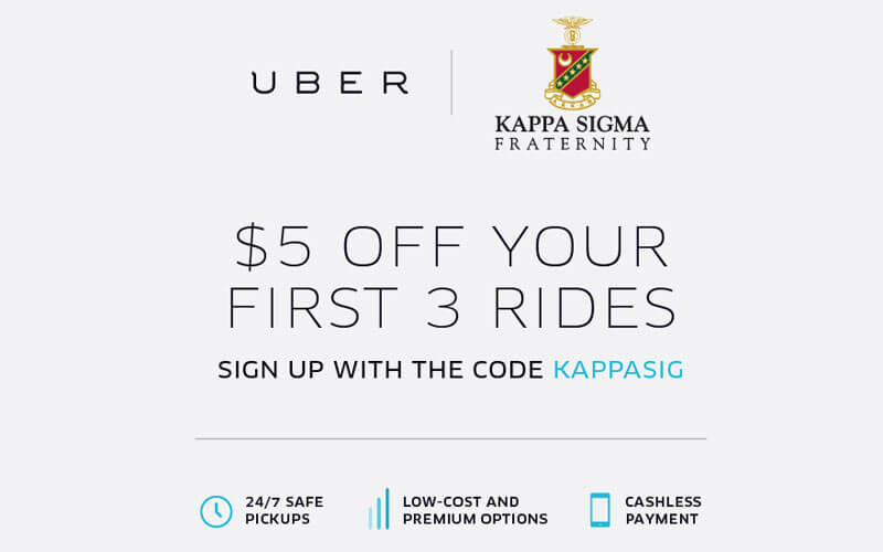 Kappa Sigma and UBER Partnership Announcement